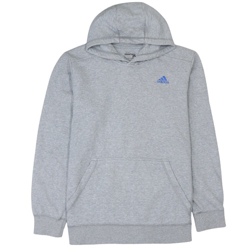 Adidas Men's Grey Pullover Hoodie Regular Fit Size M Essentials