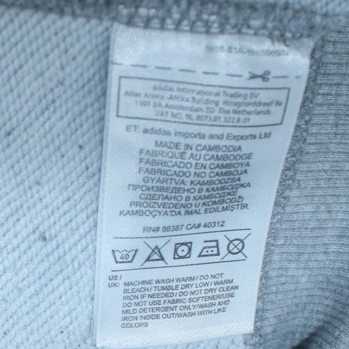 Adidas Men's Grey Pullover Hoodie Regular Fit Size M Essentials