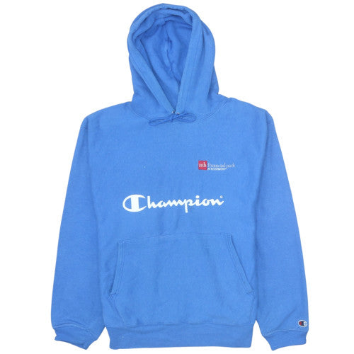 Champion Men's Blue Pullover Hoodie M Fleece Logo Sweatshirt