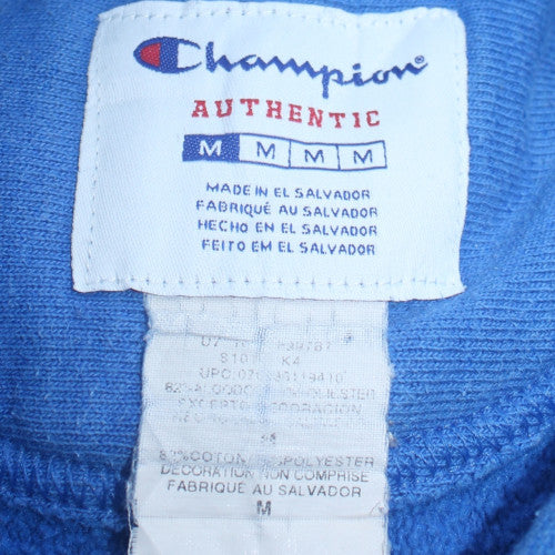 Champion Men's Blue Pullover Hoodie M Fleece Logo Sweatshirt