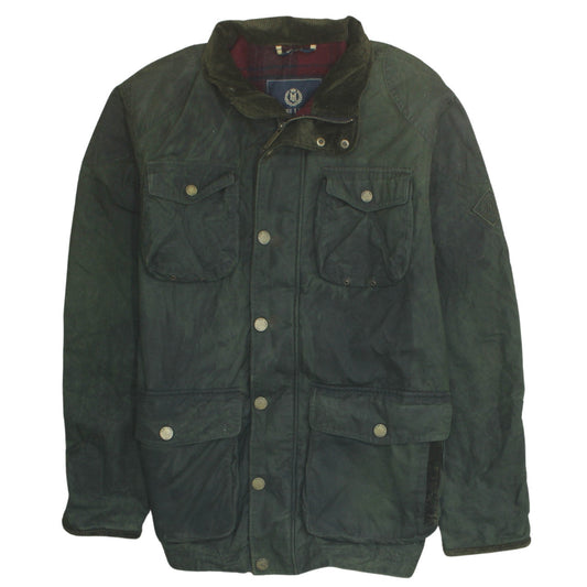 Henri Lloyd Men’s Green Waxed Cotton Mid-Length Jacket Size L Outdoor