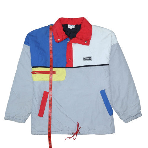 LOOK Mens Multicoloured L Anorak Jacket 90s Retro Nylon