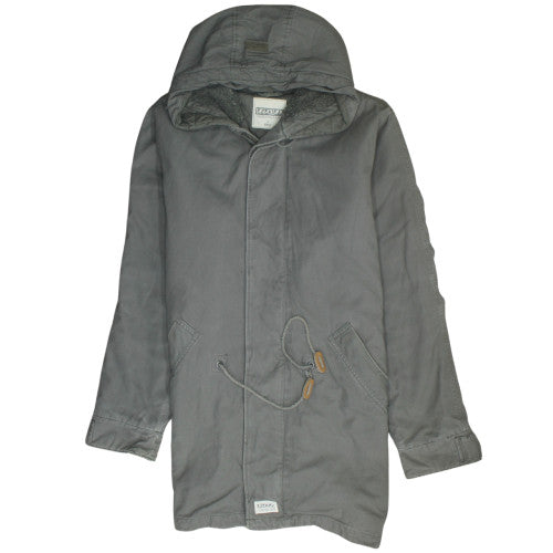 Ezekiel Men's Grey Cotton Hooded Parka Coat Size L