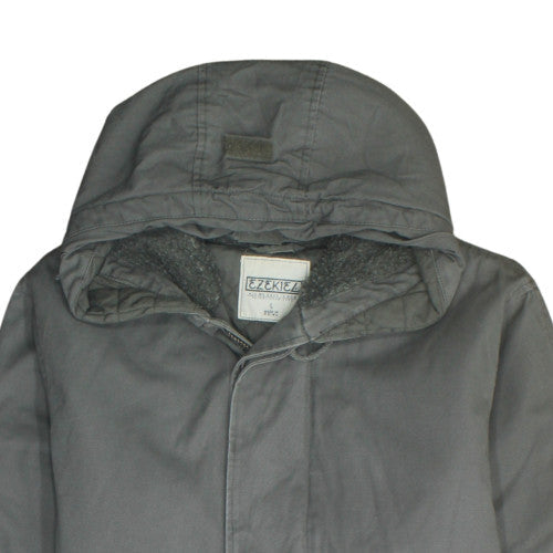 Ezekiel Men's Grey Cotton Hooded Parka Coat Size L