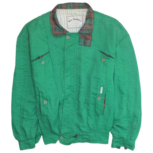 Broz Brother's Men's Green Cotton Bomber Jacket Size L Vintage