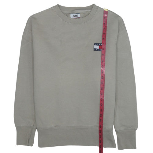 Tommy Jeans Men's Beige Cotton Crew Neck Sweatshirt L