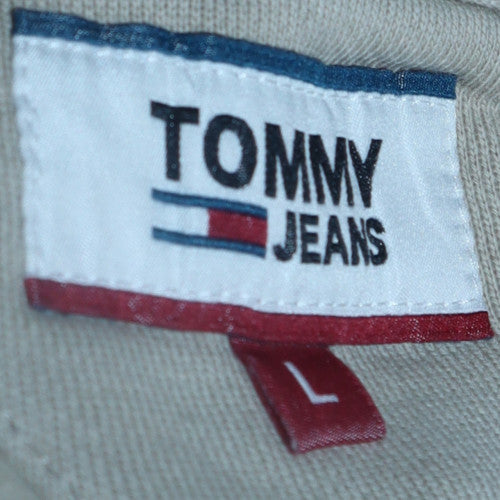 Tommy Jeans Men's Beige Cotton Crew Neck Sweatshirt L