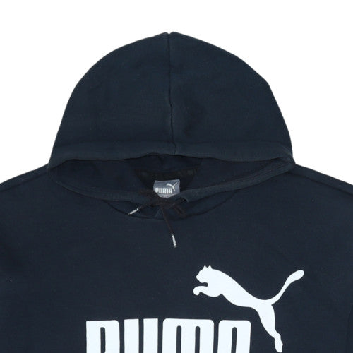 Puma Mens Black 2XL Pullover Hoodie Fleece Sweatshirt