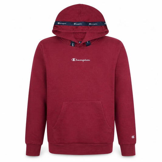 Front view of Champion Teens Red Pullover Hoodie XL Logo Graphic Fleece