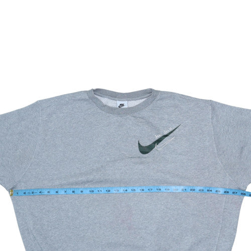 Nike Men’s Grey Pullover Sweatshirt L Logo Crew Neck Fleece