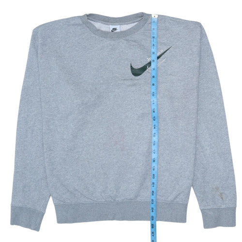 Nike Men’s Grey Pullover Sweatshirt L Logo Crew Neck Fleece