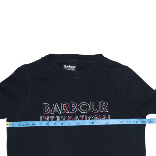 Barbour International Women's Black Cotton Crew Neck Sweatshirt UK 10
