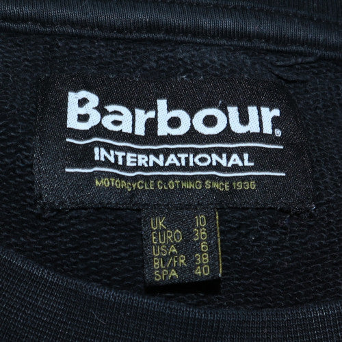 Barbour International Women's Black Cotton Crew Neck Sweatshirt UK 10