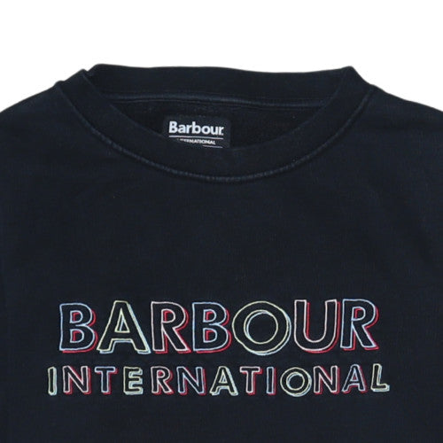 Barbour International Women's Black Cotton Crew Neck Sweatshirt UK 10