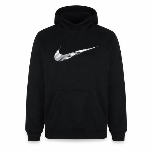 Front view of Nike Men's Black M Dri-Fit Pullover Hoodie Graphic Sportswear