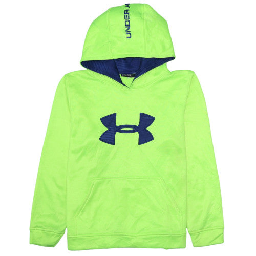 Under Armour Mens Lime Green Pullover Hoodie YLG Loose Fit Fleece