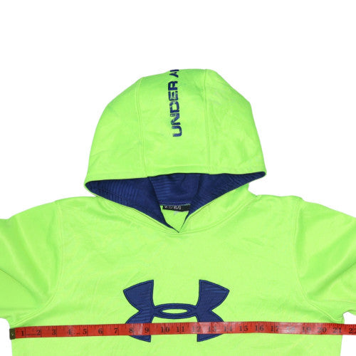 Under Armour Mens Lime Green Pullover Hoodie YLG Loose Fit Fleece