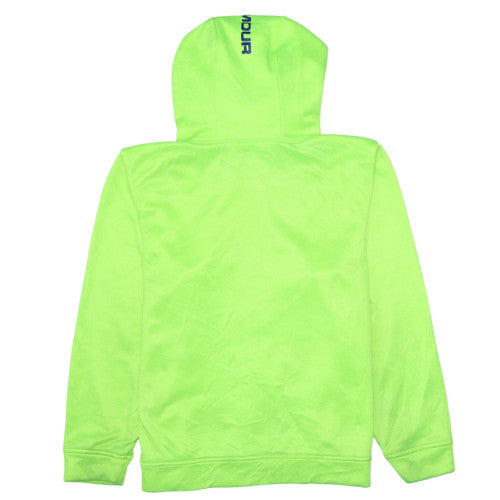 Under Armour Mens Lime Green Pullover Hoodie YLG Loose Fit Fleece