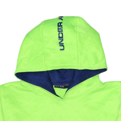 Under Armour Mens Lime Green Pullover Hoodie YLG Loose Fit Fleece