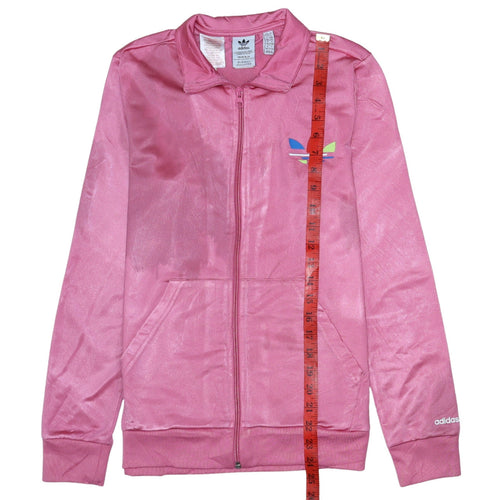 Adidas Women's Pink Full Zip Track Sweatshirt L Primeblue Polyester
