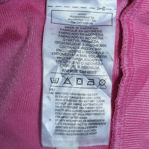 Adidas Women's Pink Full Zip Track Sweatshirt L Primeblue Polyester