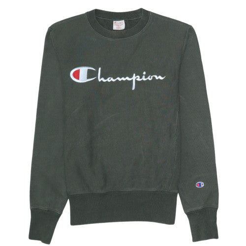 Champion Men's Green Small Reverse Weave Crew Neck Sweatshirt