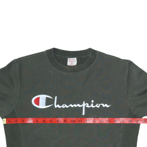Champion Men's Green Small Reverse Weave Crew Neck Sweatshirt