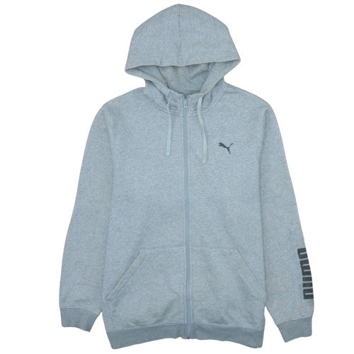 Puma Mens Grey XL Full Zip Fleece Hoodie with Logo