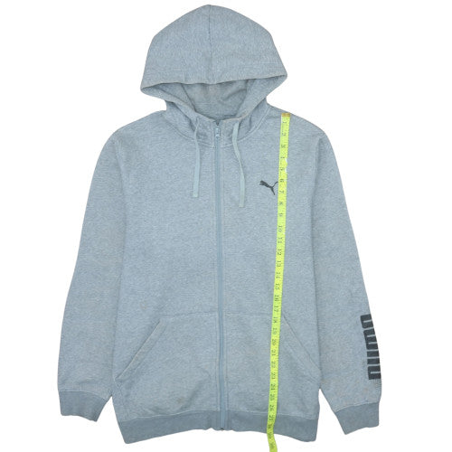 Puma Mens Grey XL Full Zip Fleece Hoodie with Logo