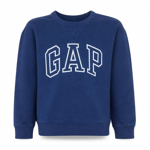 GAP Kids Girls Blue Pullover Sweatshirt 12-13 Years Logo Crew Neck Classic