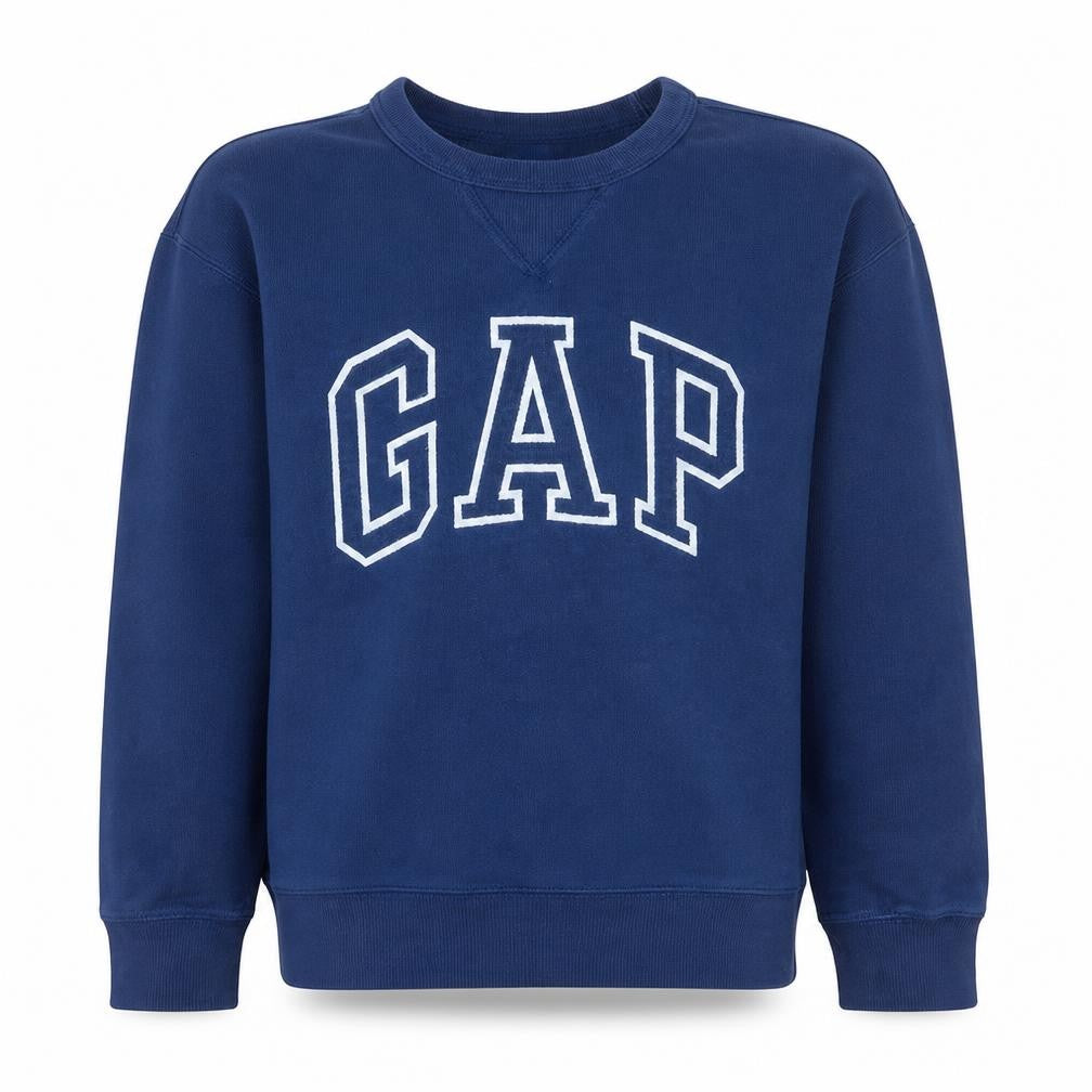 GAP Kids Girls Blue Pullover Sweatshirt 12-13 Years Logo Crew Neck Classic