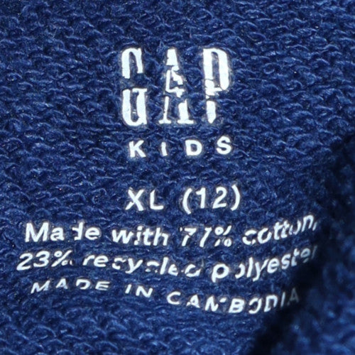 GAP Kids Girls Blue Pullover Sweatshirt 12-13 Years Logo Crew Neck Classic