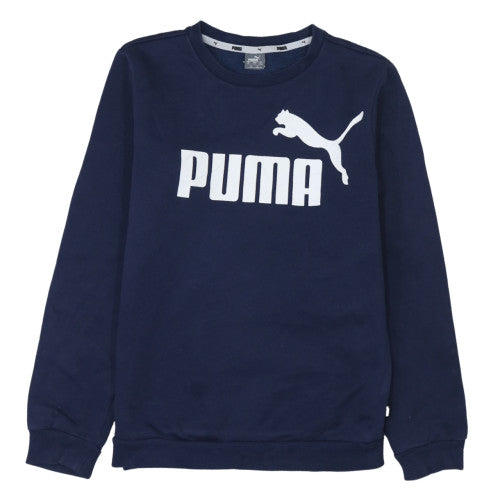 Puma Boys Blue Logo Pullover Fleece Sweatshirt 14-15 Years