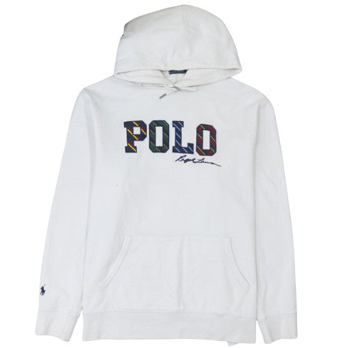 Polo Ralph Lauren Men's White XXL Pullover Hoodie with Logo Print