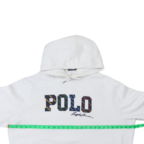 Polo Ralph Lauren Men's White XXL Pullover Hoodie with Logo Print