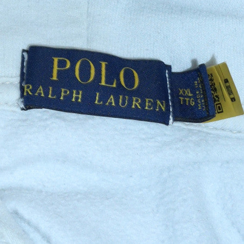 Polo Ralph Lauren Men's White XXL Pullover Hoodie with Logo Print