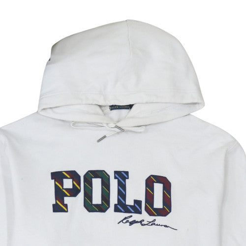 Polo Ralph Lauren Men's White XXL Pullover Hoodie with Logo Print
