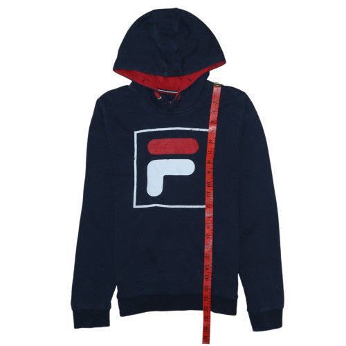 Fila Boys Blue Pullover Hoodie Size 152 Logo Hooded Sweatshirt