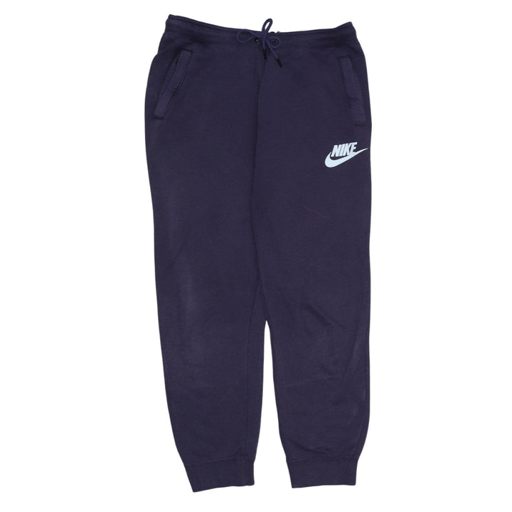 Nike Women's Blue Jogger Sweatpants M Fleece Tapered Athletic Trousers