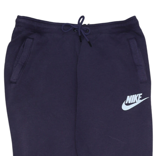 Nike Women's Blue Jogger Sweatpants M Fleece Tapered Athletic Trousers