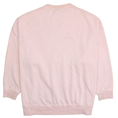 Nike Women Pink Crew Neck Pullover Sweatshirt M Cotton Blend