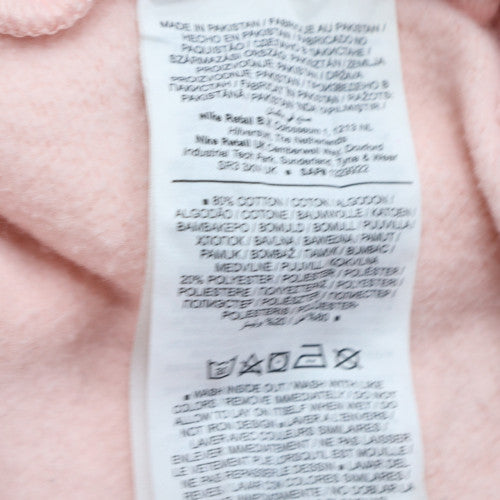 Nike Women Pink Crew Neck Pullover Sweatshirt M Cotton Blend