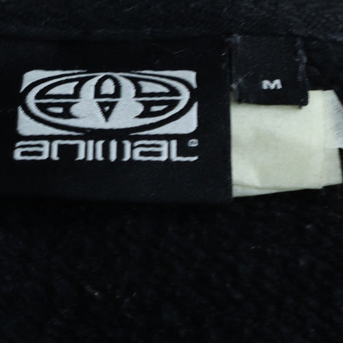 Animal Men's Black Fleece Full Zip Mid-Length Active Jacket Size M