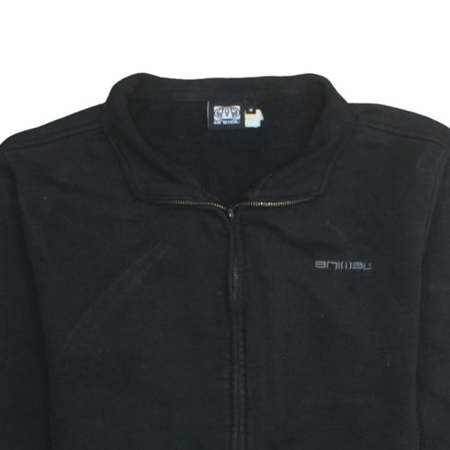 Animal Men's Black Fleece Full Zip Mid-Length Active Jacket Size M