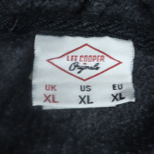 Lee Cooper Men's Black XL Full Zip Fleece Hoodie