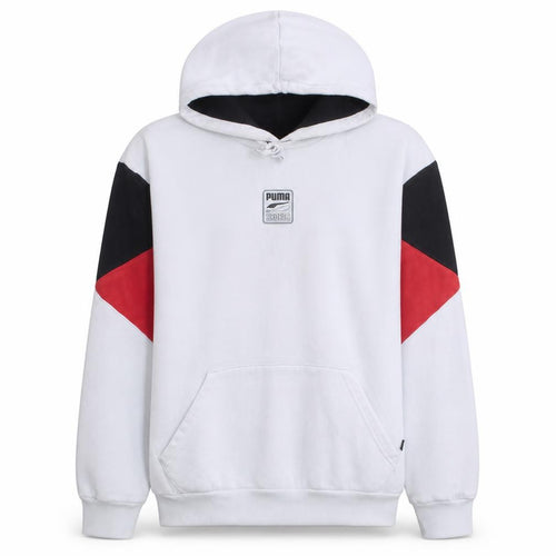 Puma Men's White Pullover Hoodie L Sports Fleece Sweatshirt