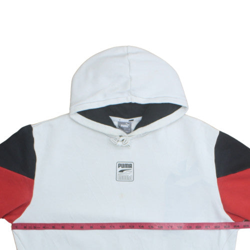 Puma Men's White Pullover Hoodie L Sports Fleece Sweatshirt