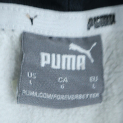 Puma Men's White Pullover Hoodie L Sports Fleece Sweatshirt