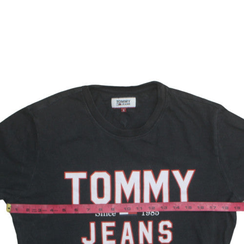 Tommy Jeans Mens Black Small Graphic Short Sleeve Crew Neck T-Shirt