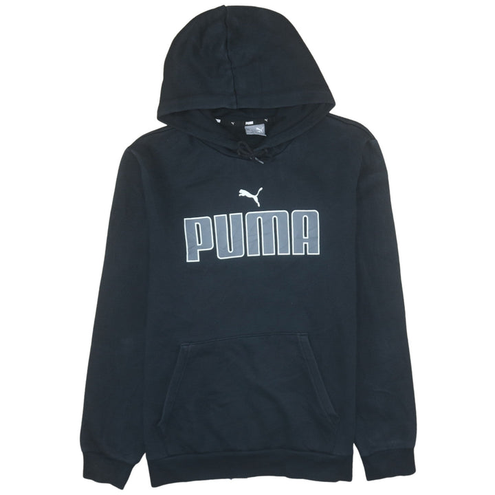 Puma Men’s Black Pullover Hoodie Medium Fleece Logo Sportswear